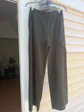 Melloday Cargo Ponte Pants in Dark Olive